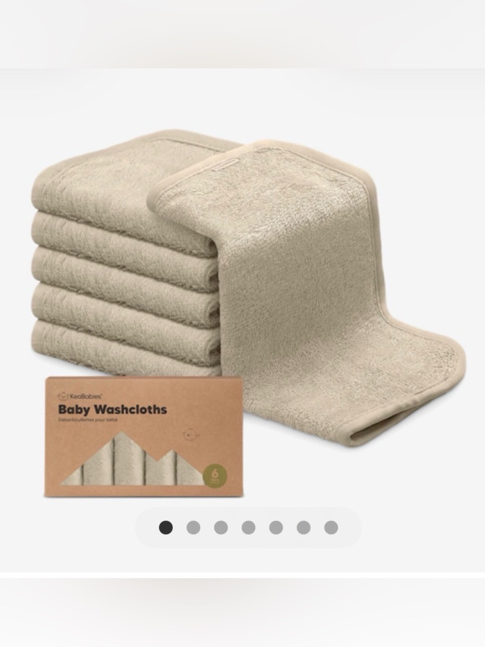 KeaBabies Neutral Beige Baby Washcloths NWT